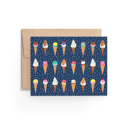 Ice Cream Cone Sprinkle Card