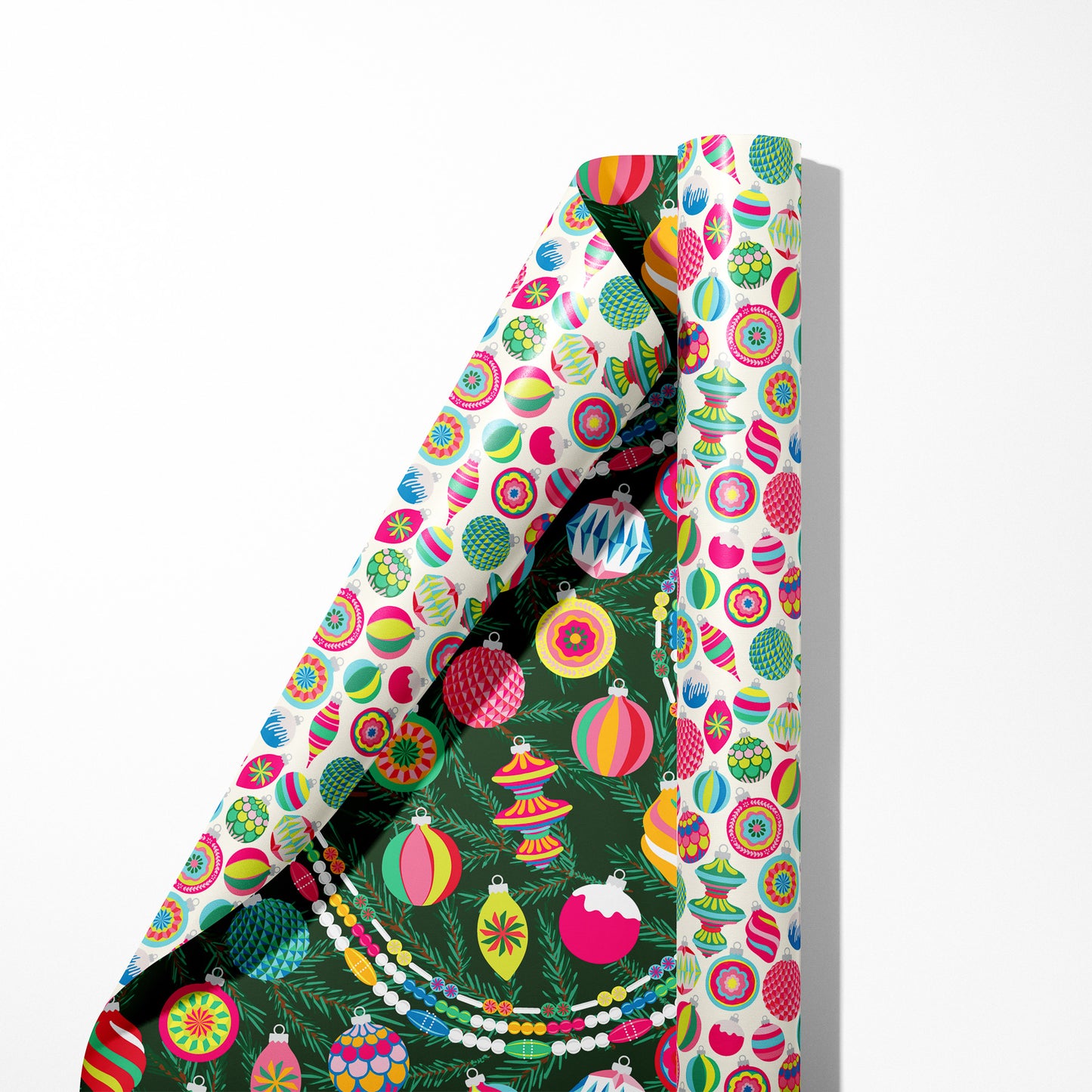 Bright Baubles & Pink Ornaments Double Sided Wrapping Paper