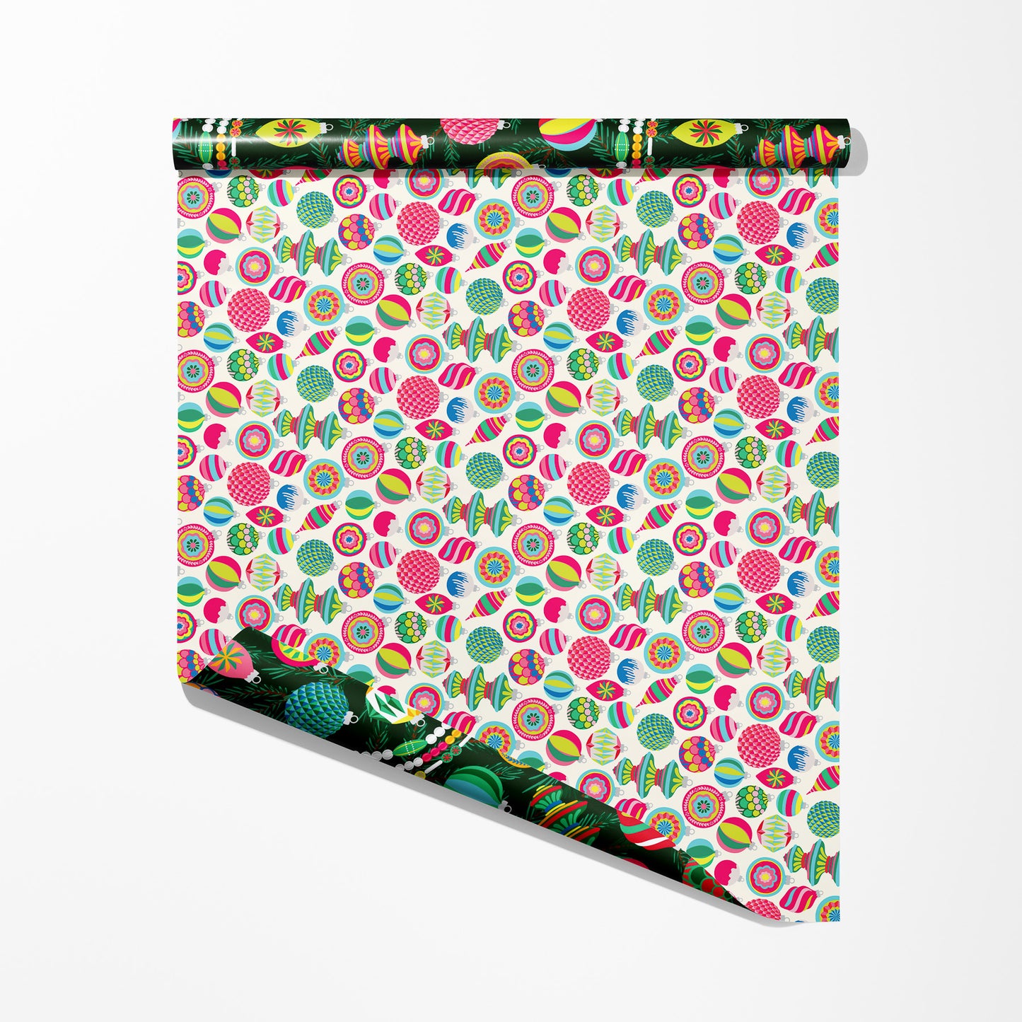 Bright Baubles & Pink Ornaments Double Sided Wrapping Paper