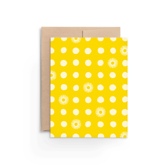 Daisy Dots Yellow Card