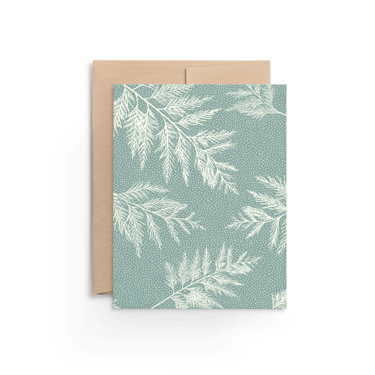 Mint Cedar Branch Botanical Card