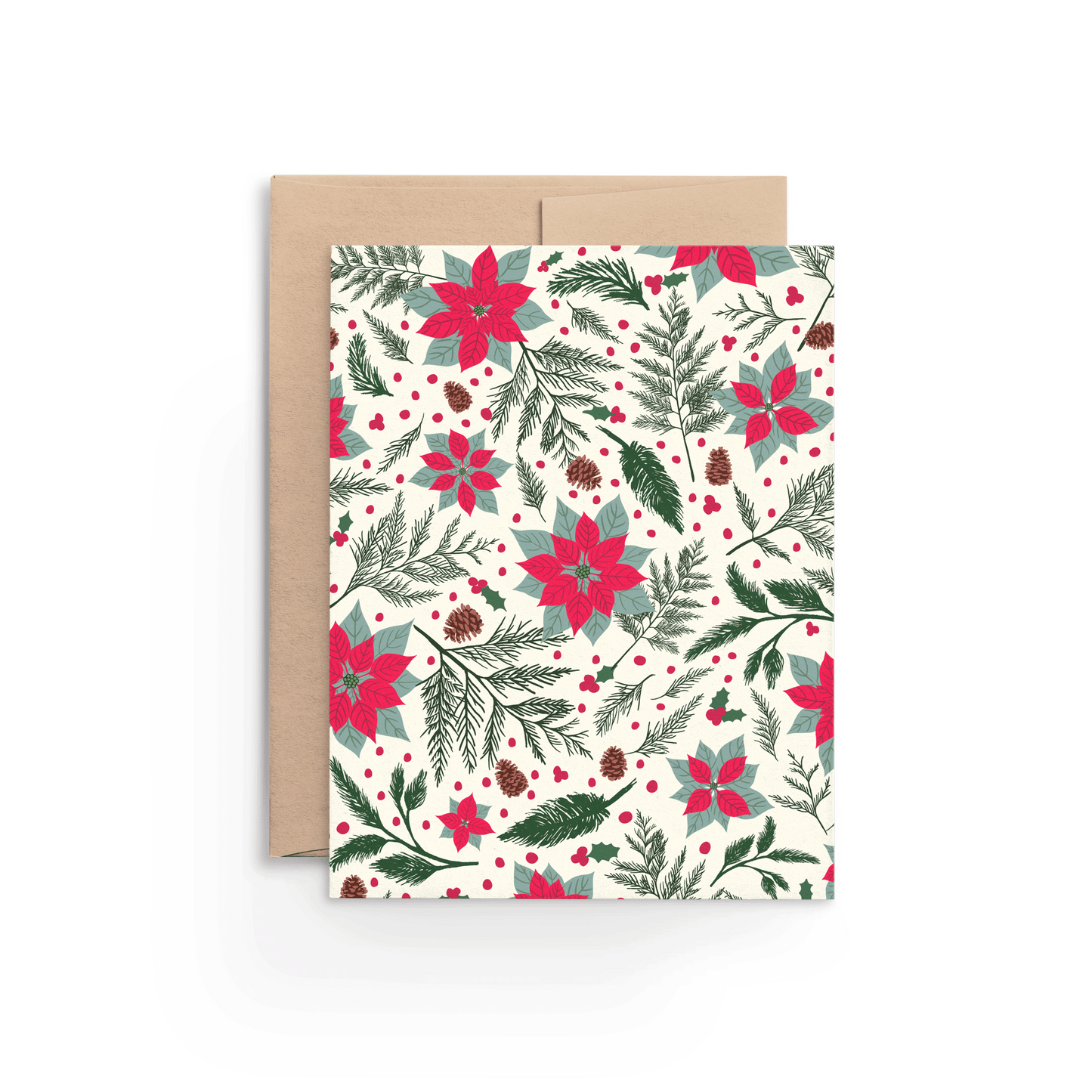 Poinsettia Botanical Card