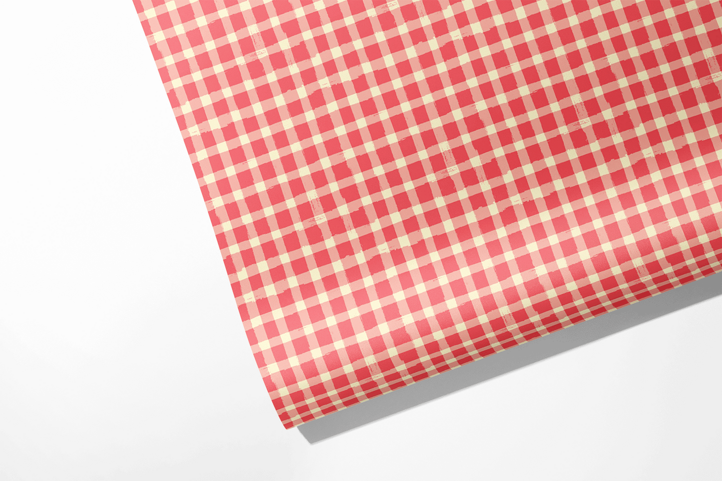 Pink Gingham Picnic Wrapping Paper
