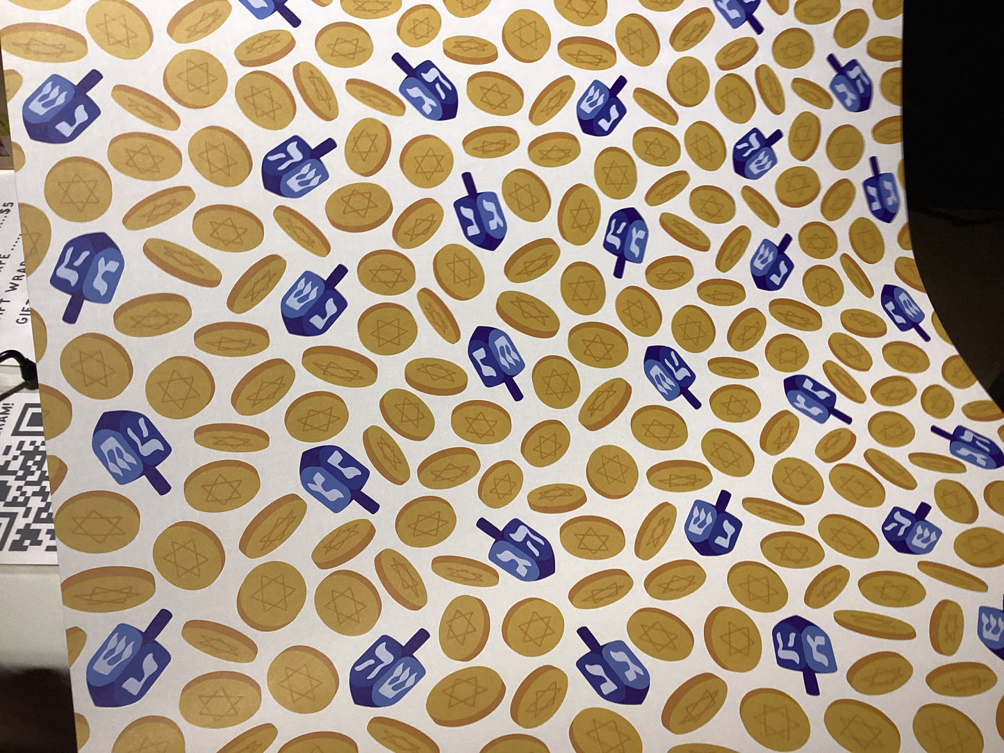 Menorah Dreidel Gift Wrap