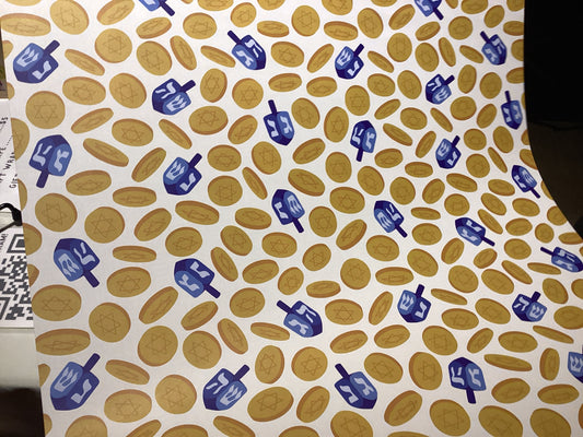 Menorah Dreidel Gift Wrap