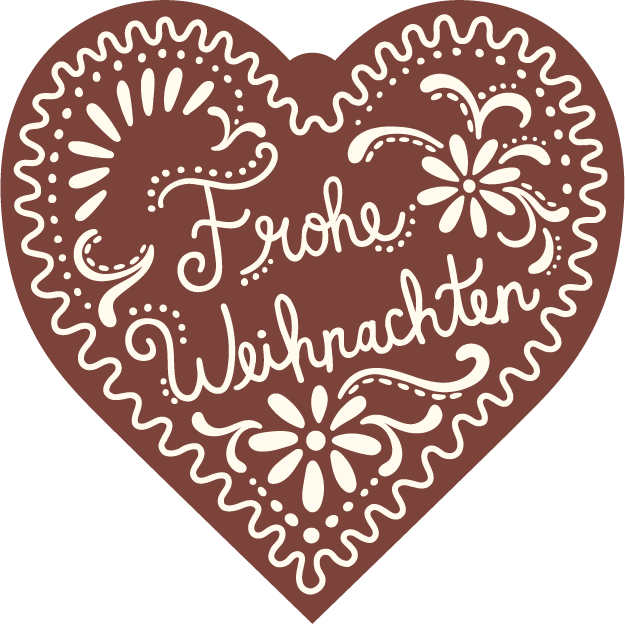 Heart Frohe Weihnachten Wood Ornament