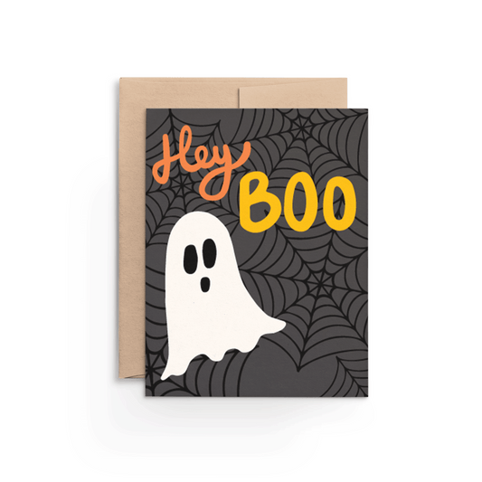 Hey Boo Halloween Ghost Card