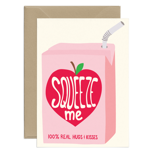 Squeeze Me Juice Box Valentine Mini Card