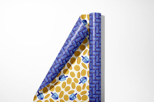 Menorah Dreidel Gift Wrap