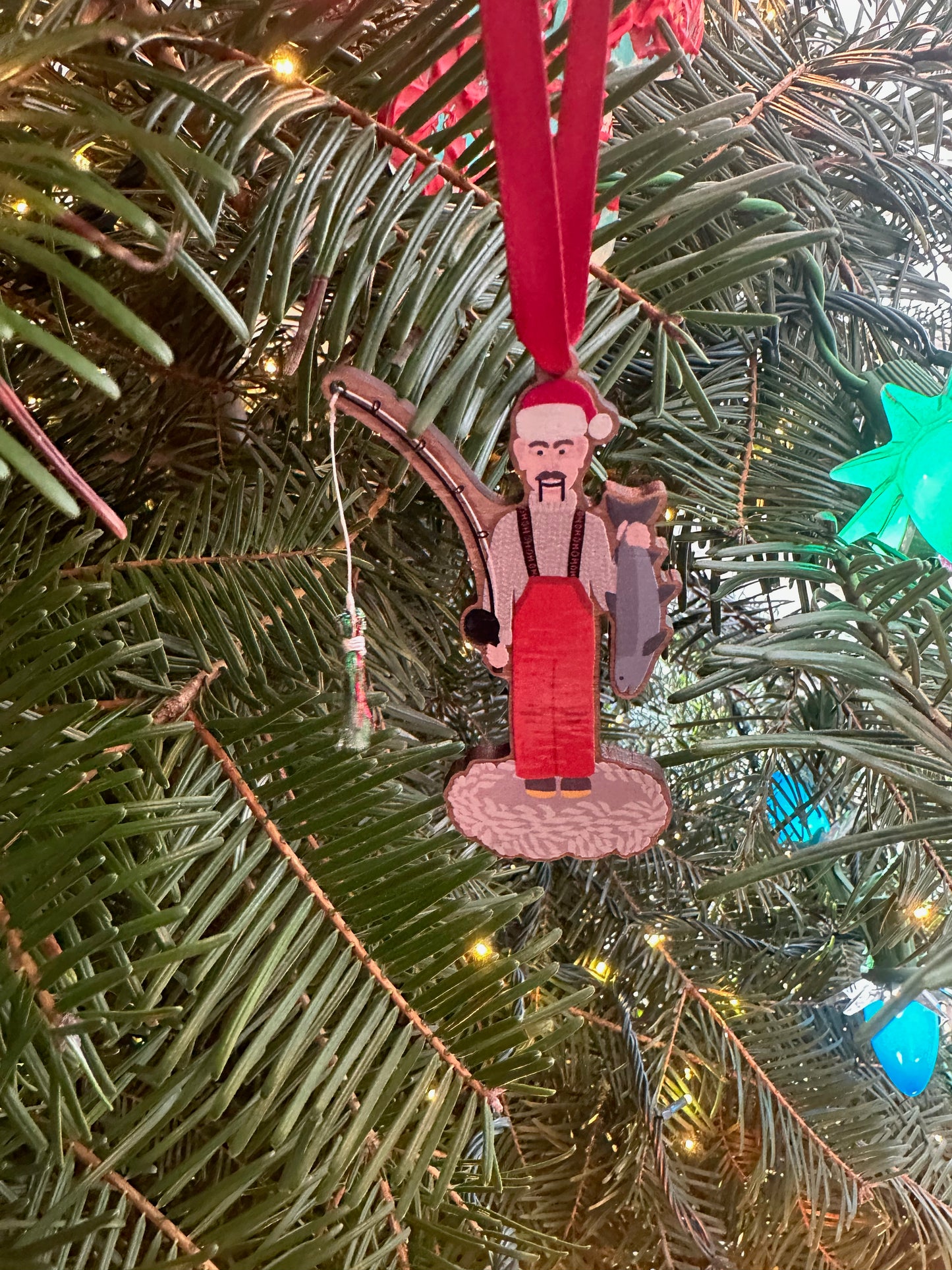 Fisherman Wood Ornament