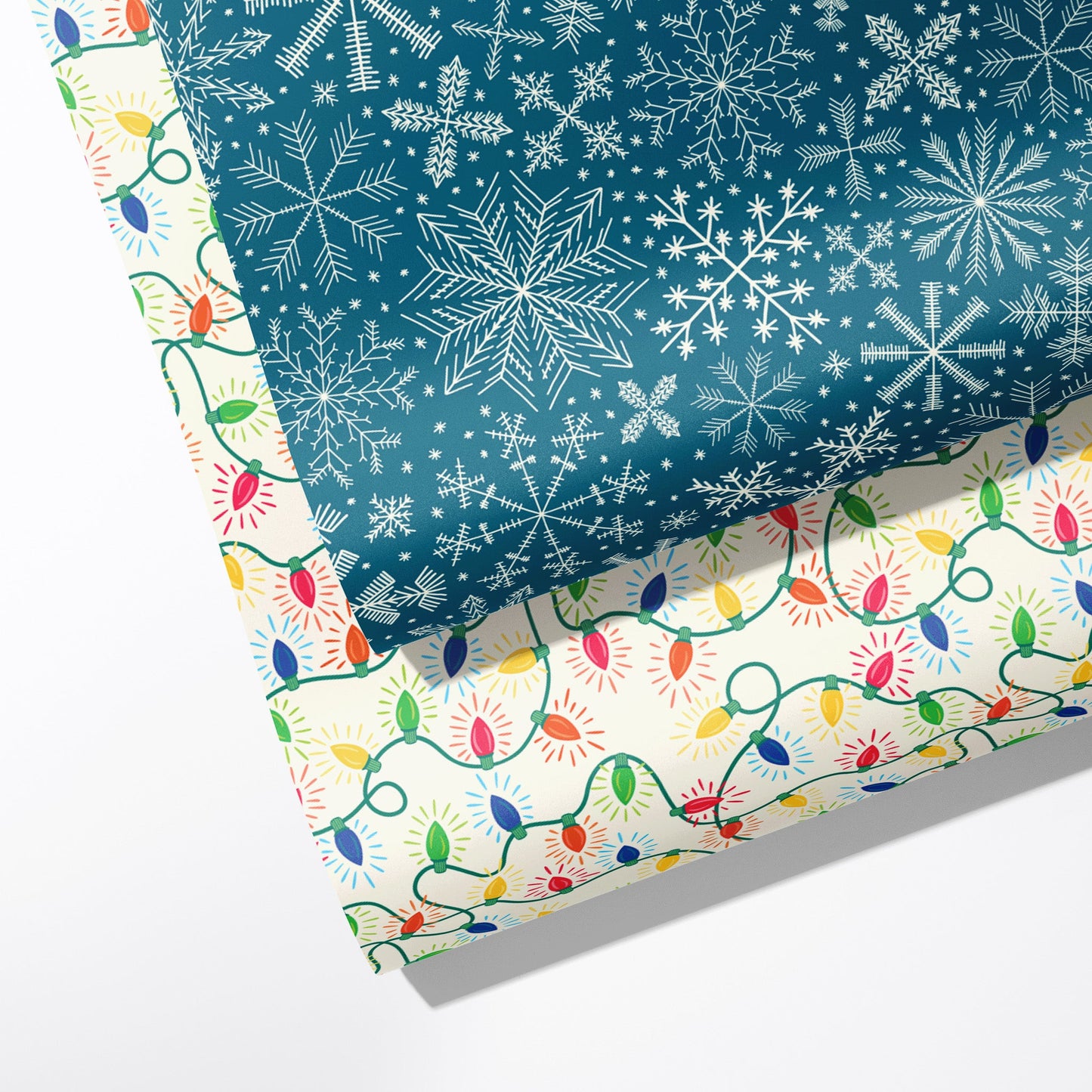 Bright Lights & Snowflakes Double Sided Wrapping Paper