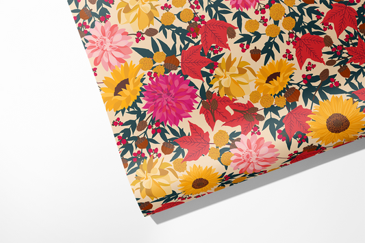Fall Florals Wrapping Paper